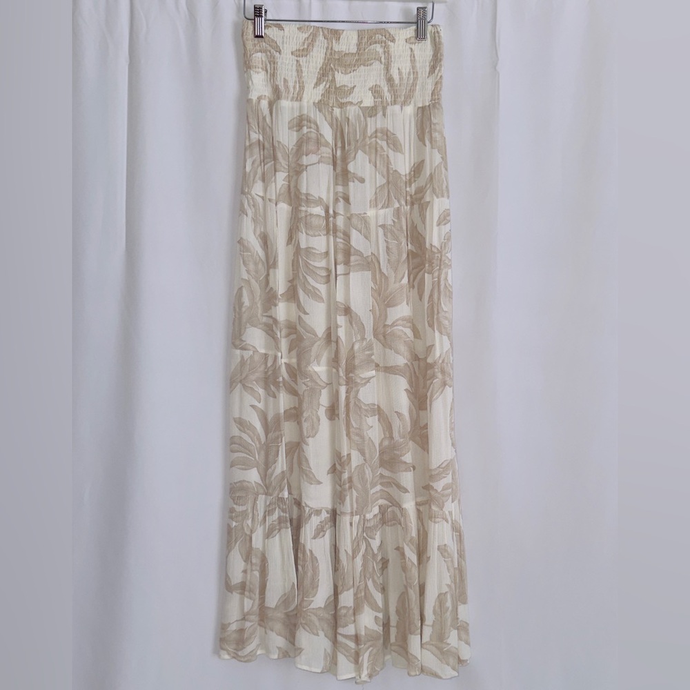 Elan Palazzo Wide-Leg M Lounge Pants in Cream and Brown - Picture 5 of 7